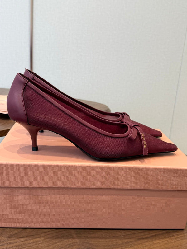 Miu 26s Pump 5.5cm Burgundy Canvas 887659