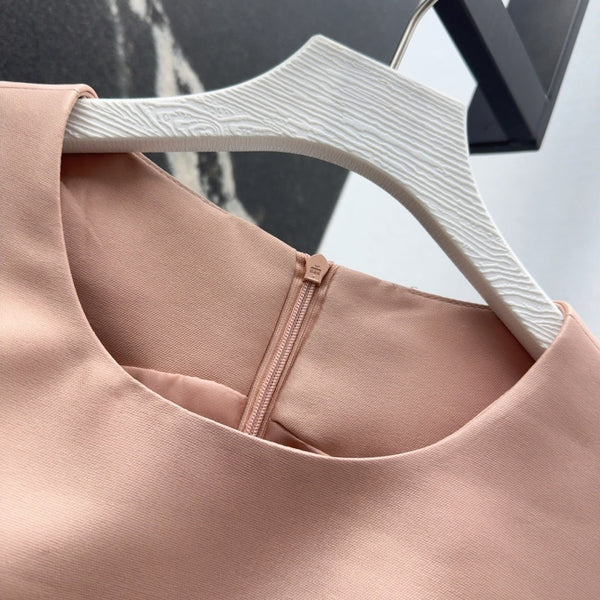 CD 25 Bow Sleeveless Mini Dress Pink Satin