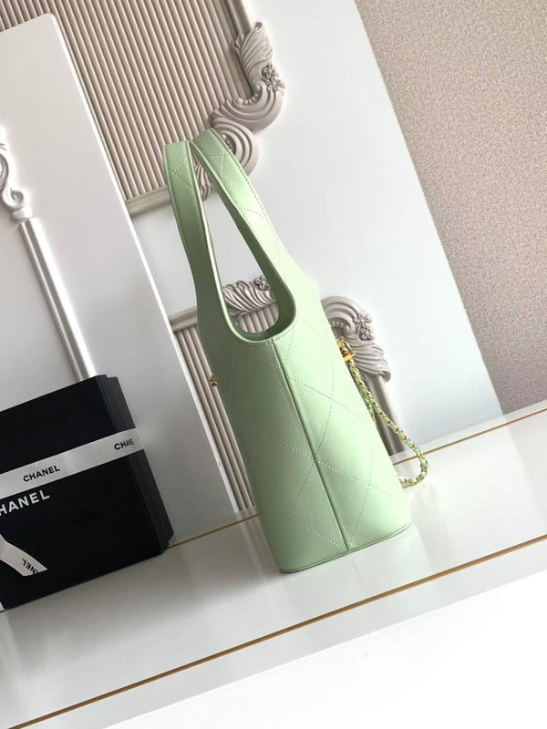 CC 2026 Basket Hobo Bag 35cm Matcha Green Calfskin