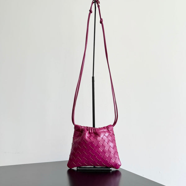 BV Small Dustbag 21cm Cinnabar Intrecciato Calfskin Leather
