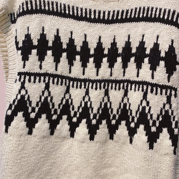 CD 25 Sleeveless Sweater White Black Wool 320037