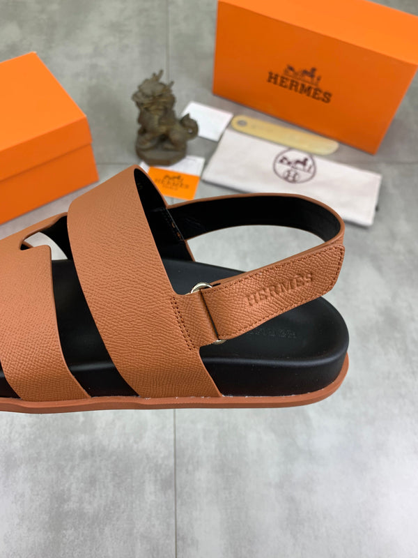 HM Men's Chypre Sandals Brown Calfskin 645505