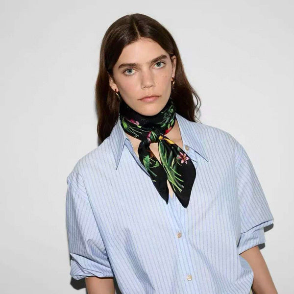 GG Scarf 90CM Multi-Colored Floral Mulberry Silk 286775
