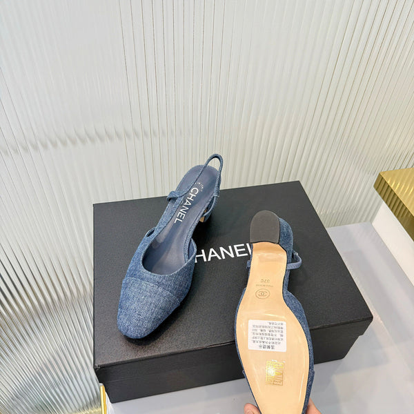 CC 26 Slingback High Heel 6.5cm Blue Denim 714021
