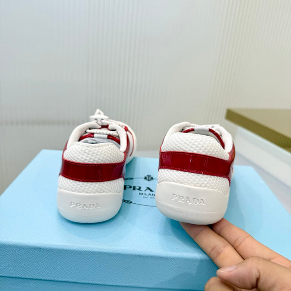 Prad 26s Speedrock Sneakers White Red Patent Leather Mesh Fabric 986639