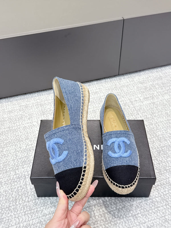CC Espadrilles Black Blue Denim 653922