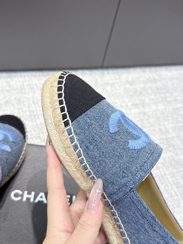 CC Espadrilles Black Blue Denim 653922