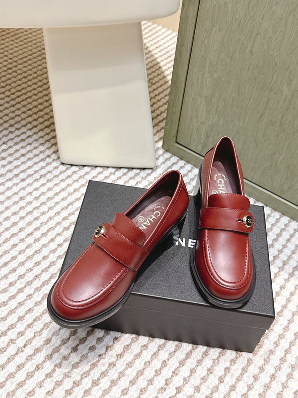 CC 26SS Loafers 6cm Burgundy Cowhide 653498