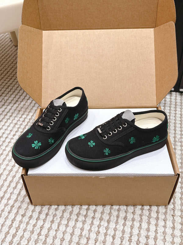 CD Saltwind Sneakers Black Four-leaf Clover Embroidery Canvas 632438
