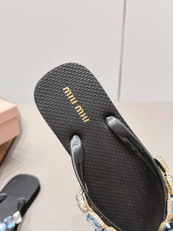 Miu 26s Flip-Flop Sandals Black Foam 905271