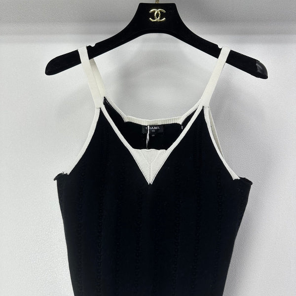 CC 26S Knit Cami Tank Top Black Cotton 348995