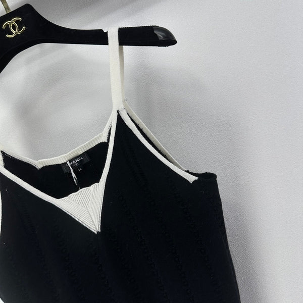 CC 26S Knit Cami Tank Top Black Cotton 348995