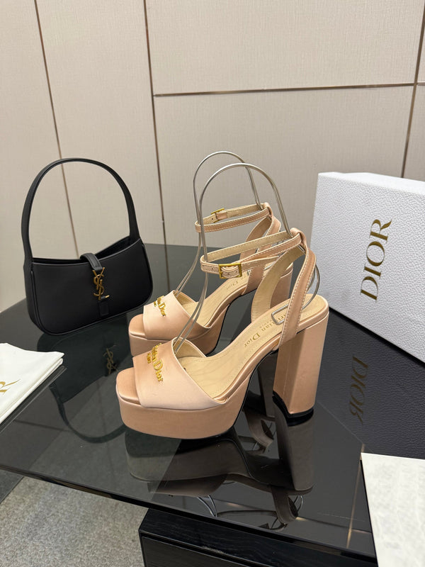 CD 26s High Heel Sandals 120mm Beige Satin