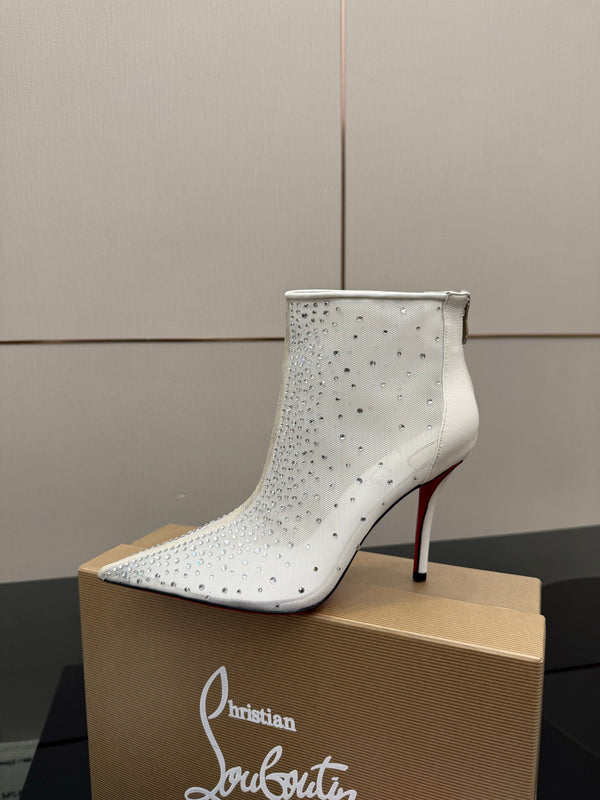 CL 26s Thea Ankle Boots 10cm White Mesh 828169