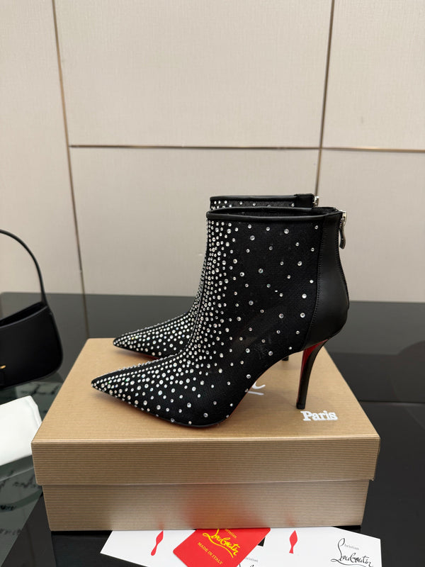 CL 26s Thea Ankle Boots 10cm Black Mesh 828170