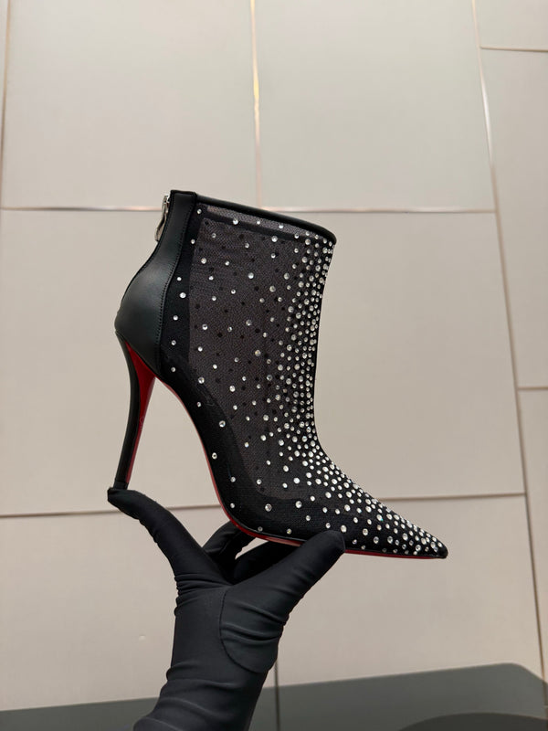 CL 26s Thea Ankle Boots 10cm Black Mesh 828170