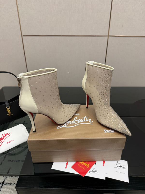 CL 26s Thea Ankle Boots 10cm Taupe Mesh 828171