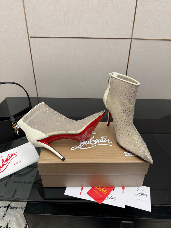 CL 26s Thea Ankle Boots 10cm Taupe Mesh 828171