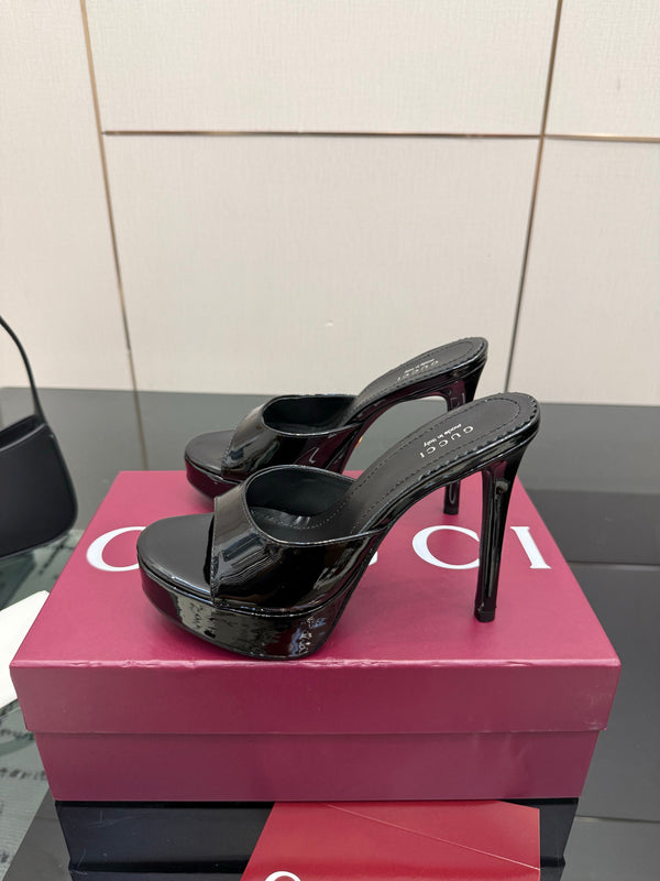 GG 26s Sandal 12cm Black Patent Leather 828219