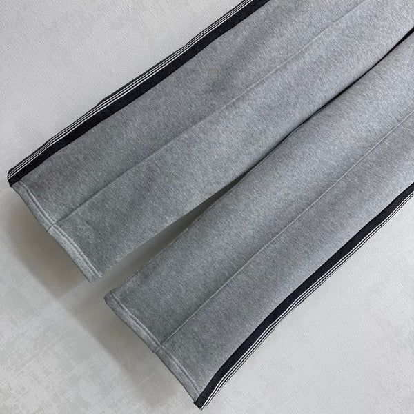 Miu Miu Fleece Pants Grey Cotton 341879