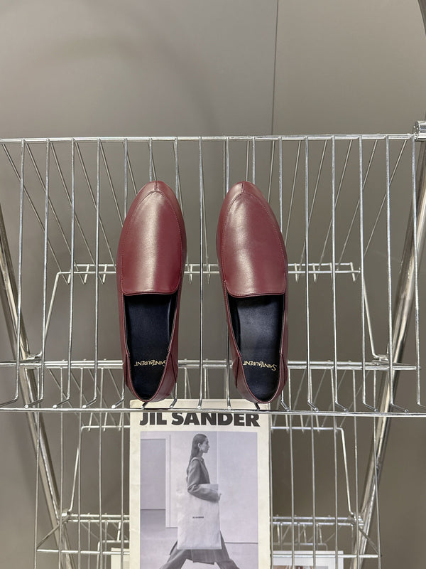 YSL 26s Loafer Burgundy Glossy Leather 635588