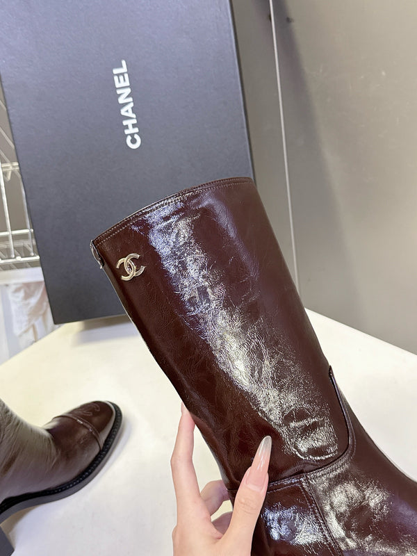 CC 26s Long Boots Brown Glossy Lambskin 948050