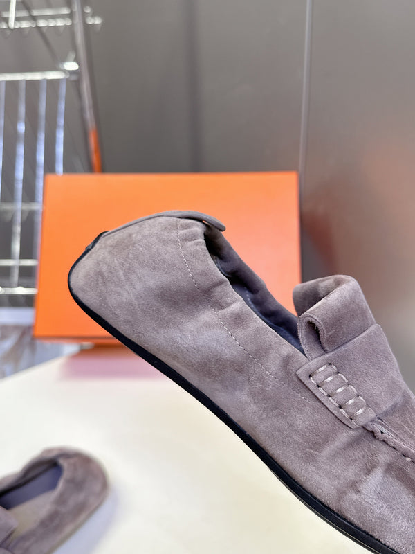 HM 26S Nod Loafers 1.5cm Dark Grey Suede 113813