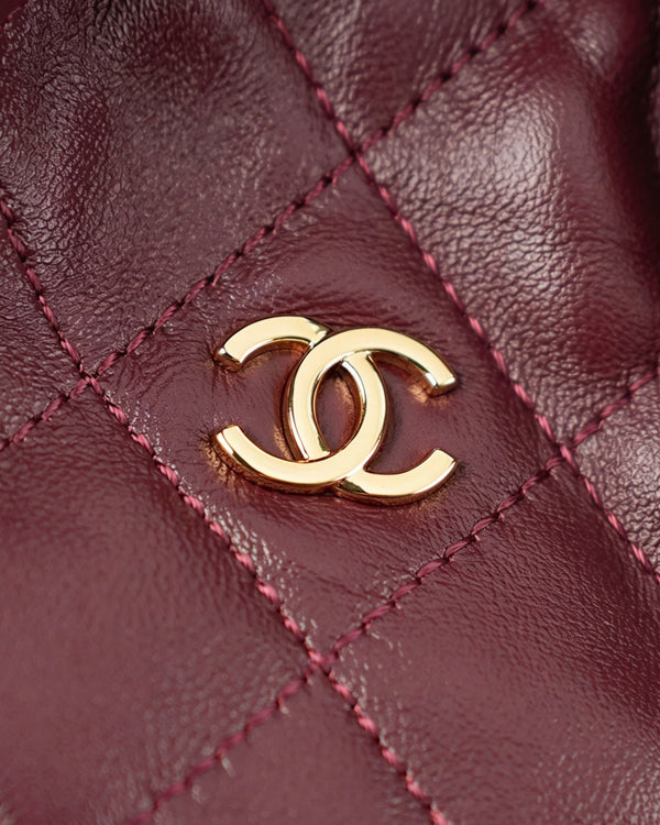 Chanel 2026 Lucky Bag 22cm Burgundy Sheepskin