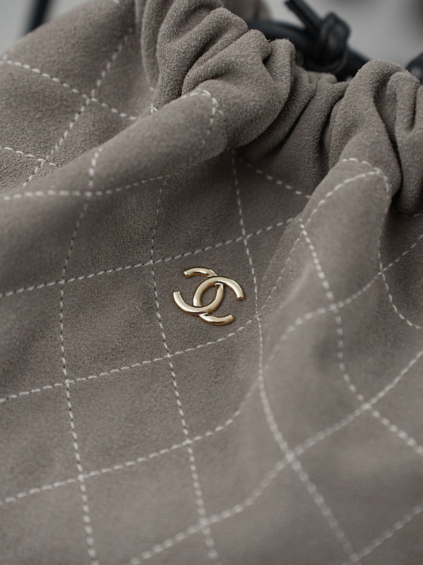 Chanel 2026 Lucky Bag 22cm Taupe Suede