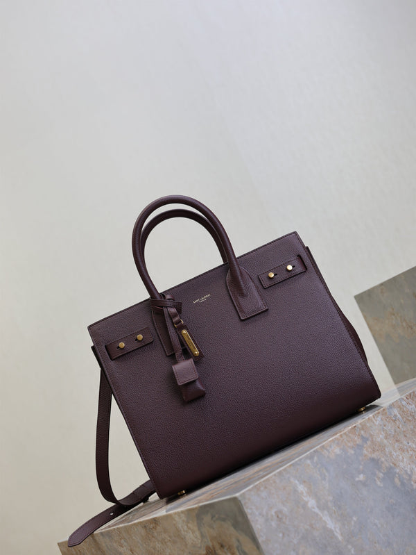 Prada Sac De Jour Nano 32cm Dark Burgundy Grain Cowhide GHW