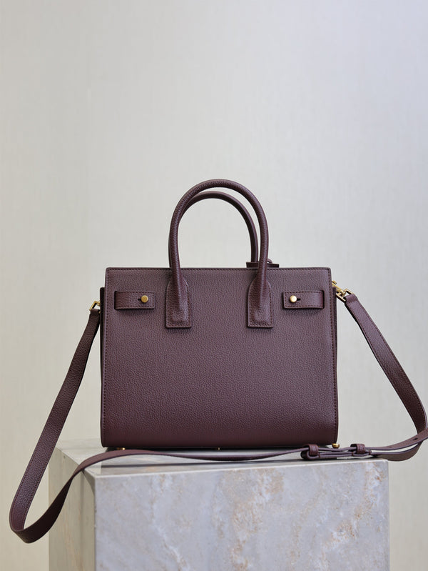Prada Sac De Jour Nano 26cm Dark Burgundy Grain Cowhide GHW