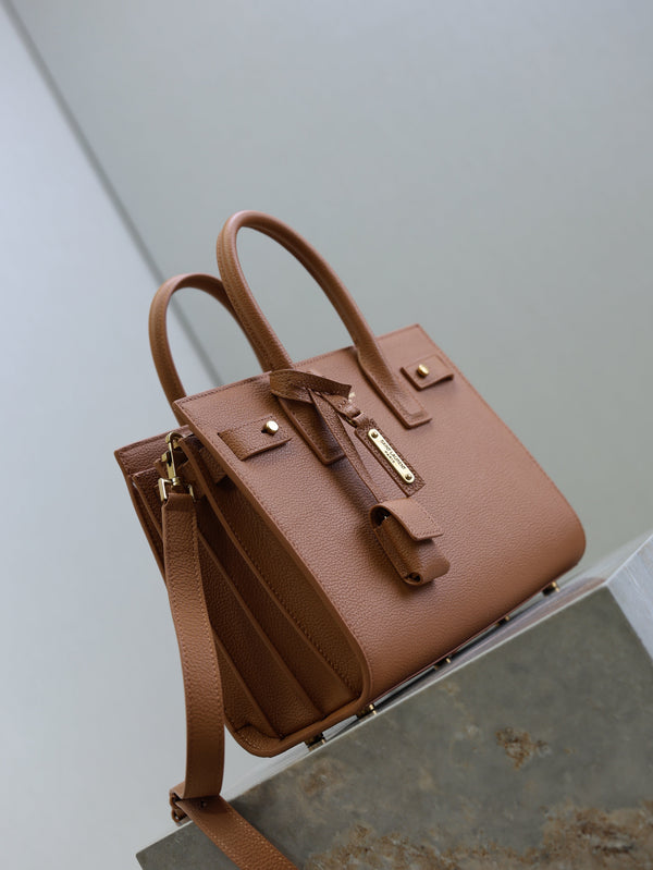 Prada Sac De Jour Nano 26cm Brown Grain Cowhide GHW