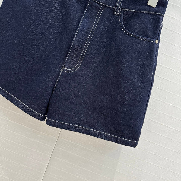 Fendi 25 Denim Short Dark Blue Cotton