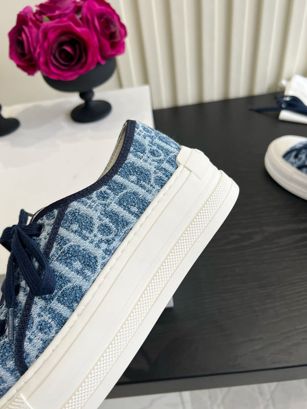 CD Dioriviera Walk'n'Dior Sneaker White Blue Cotton 851242