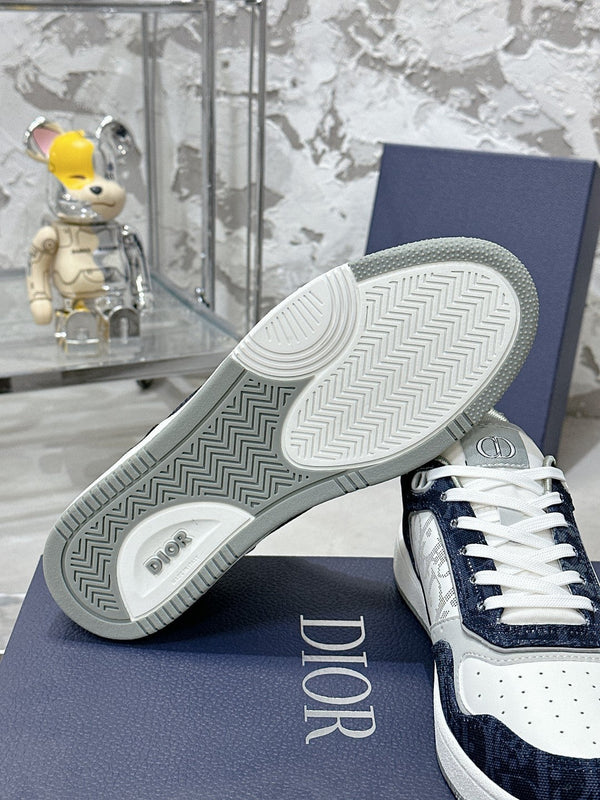 CD B27 Low-Top Sneaker 30mm In Deep Blue Monogram Calfskin 100821