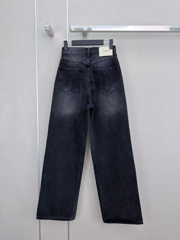 CC 26s Wide-Leg Pants Dark Grey Denim 407865