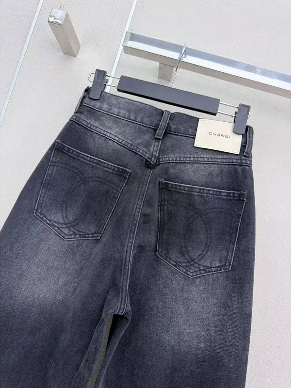 CC 26s Wide-Leg Pants Dark Grey Denim 407865