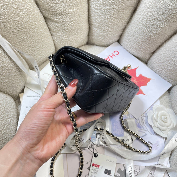 CC 26s Flap Bag 20 In Black Lambskin