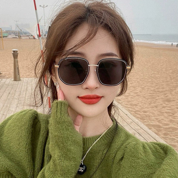 SQUARE FRAME SUNGLASSES G2242 IN ACETATE AND METAL