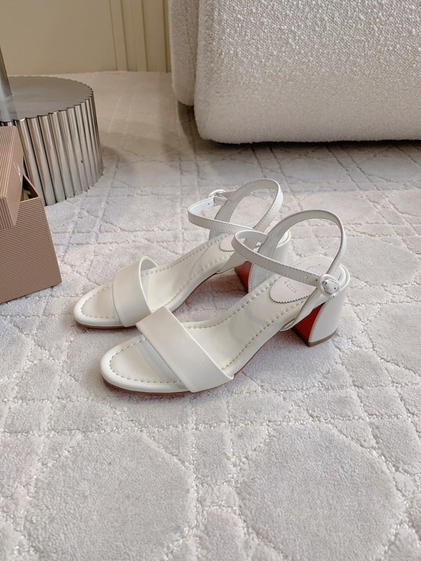 CL Simple Sandals White Sheepskin 328457