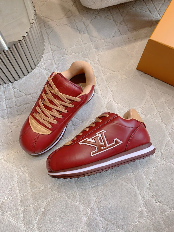 LV BUTTERSOFT Sneaker Red Monogram-Printed Lambskin 516884