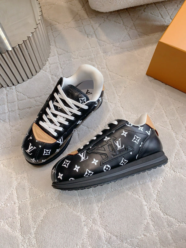LV BUTTERSOFT Sneaker Black Monogram-Printed Lambskin 516880