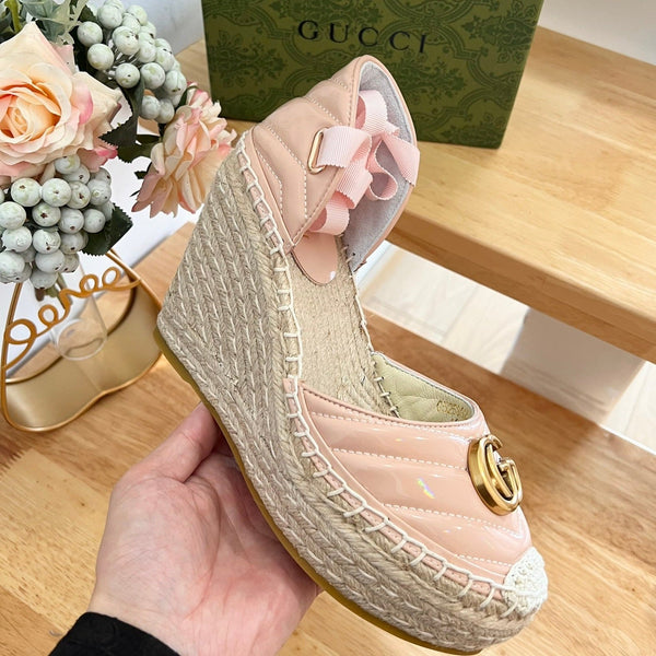 GG Crochet platform Espadrilles Blush Pink