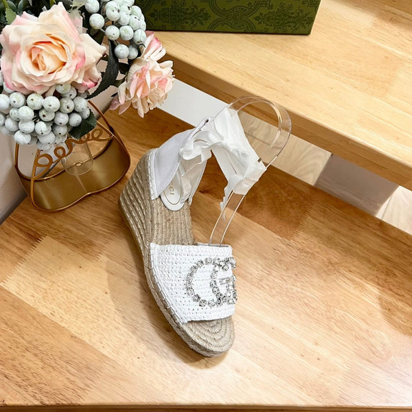 GG Women High Sandal Shoes White