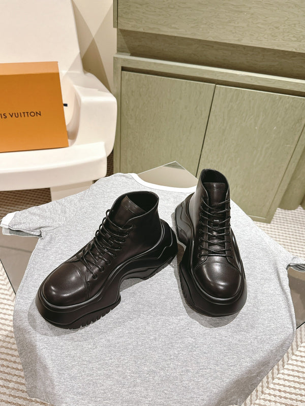 LV Archlight Platform Ankle Boots 5cm Black Cowhide 555603