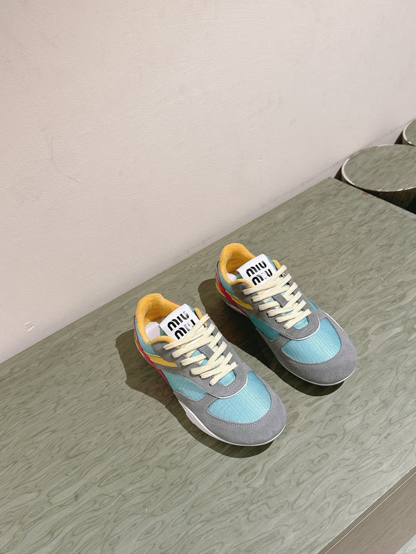 Miu Gymnasium Sneakers Mulitcolor Technical Fabric & Suede 445727