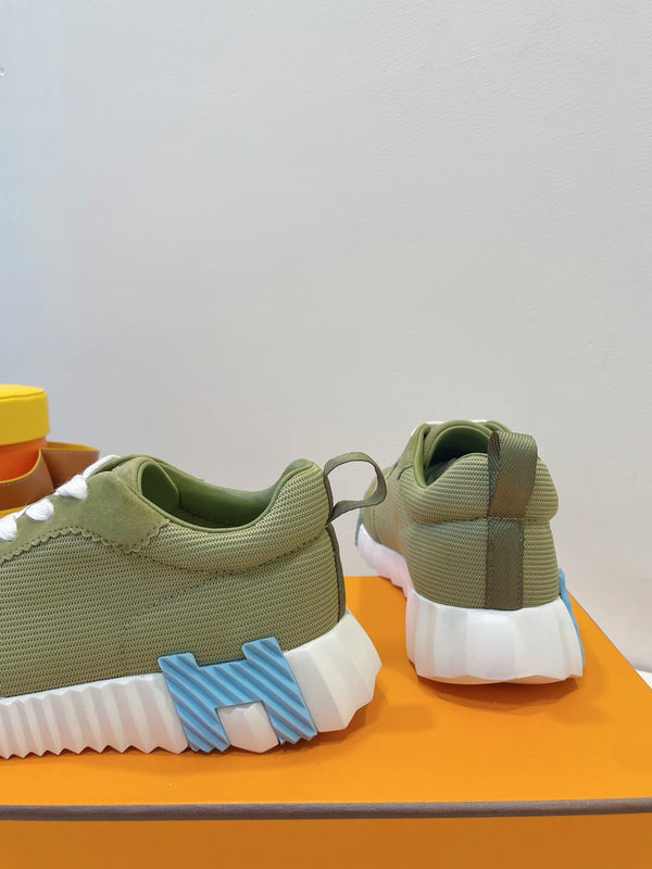 HM Bouncing sneaker Asparagus Green Fabric with Suede 212278