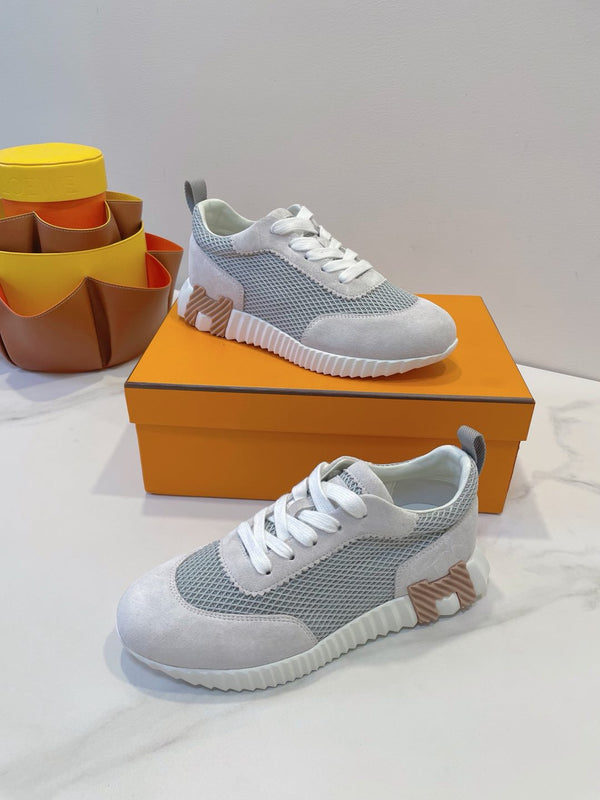 HM Bouncing sneaker Beige Grey Fabric with Suede 212281