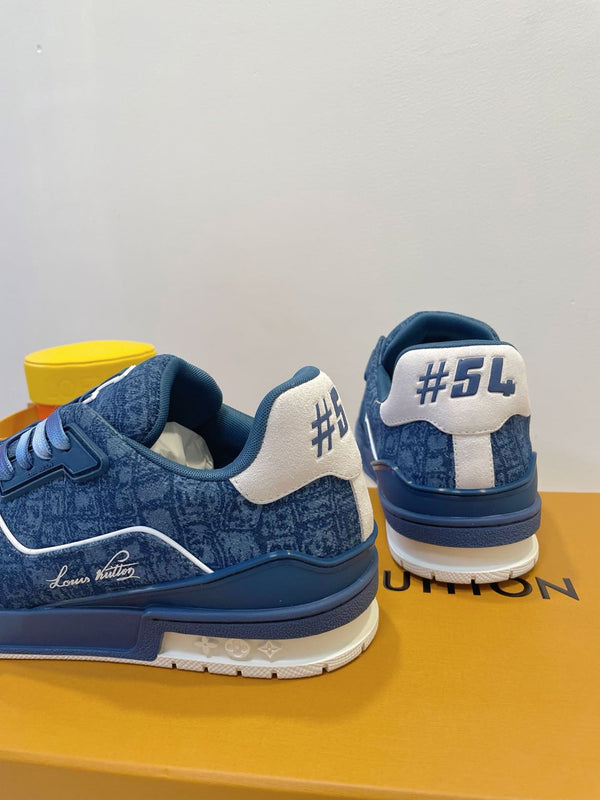 TRAINER SNEAKER IN CLASSIC BLUE MONOGRAM DENIM FABRIC