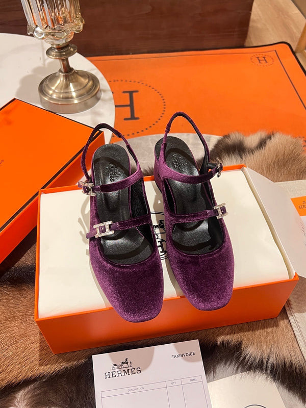 HM Jackie 50 Pump Purple Velvet 680228